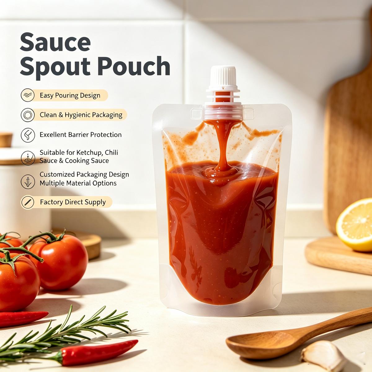 Custom Jam & Sauce Spout Pouch