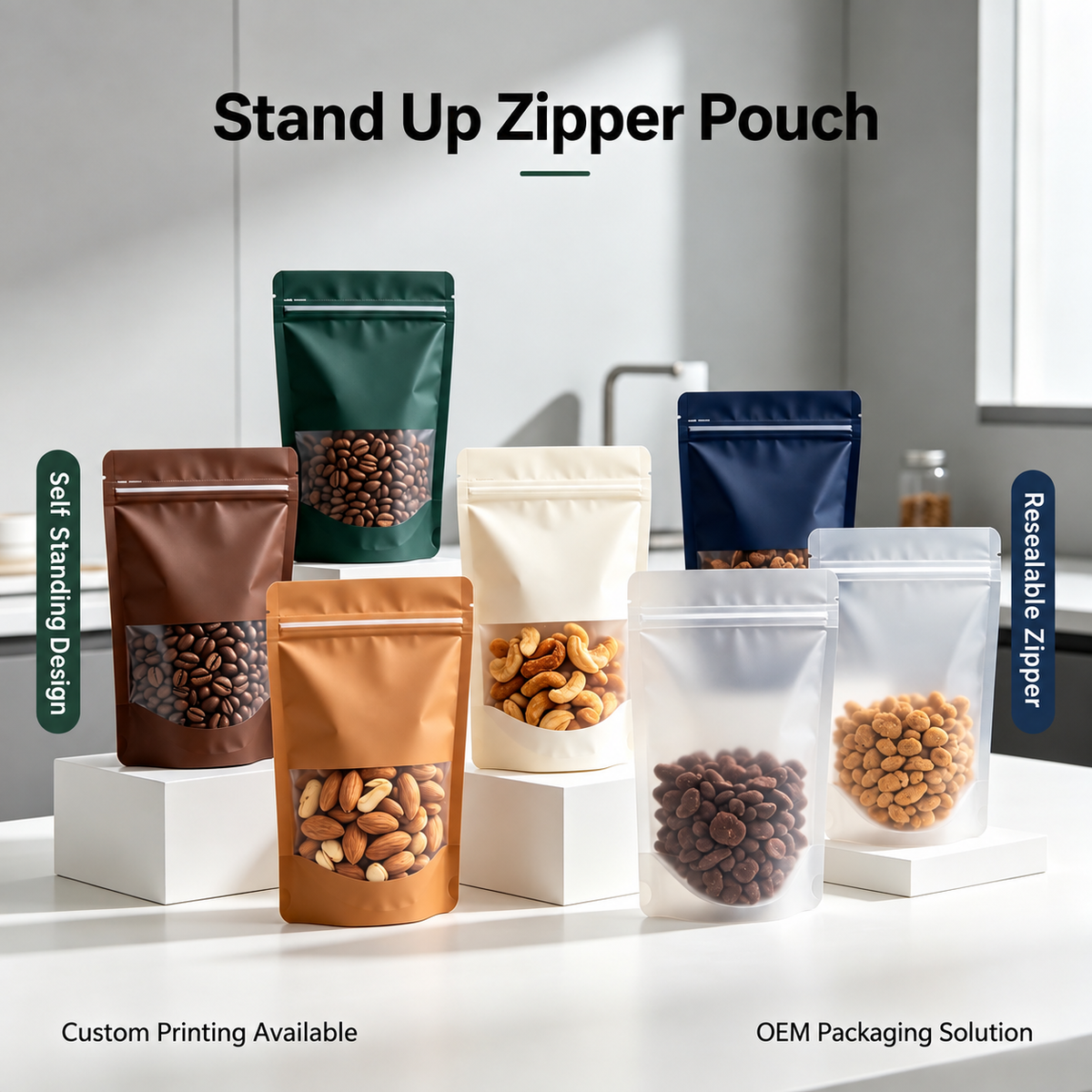 Custom Stand Up Zipper Pouch